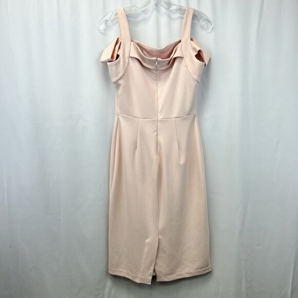 Sami & Dani Womens Sheath Dress Pink Blush Stretch Square Neck Cold Shoulder 6 - Picture 6 of 11